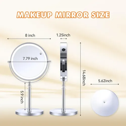 Espejo Maquillaje Iluminado Con Aumento 20x
