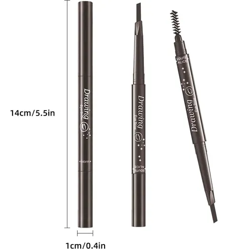 Set De 12 Lápices De Cejas 2 En 1 Mooglamor Marrón Oscuro