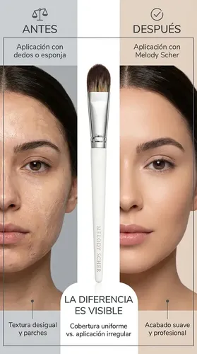 Brocha Para Base De Maquillaje Cobertura Foundation Brush Blanco