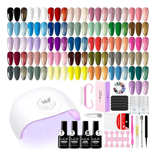 Kit Esmalte Semipermanente 36 Colores Uv Base Top Coat