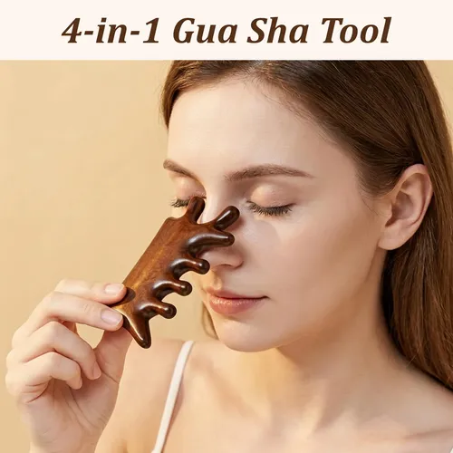 Set Masajeador Facial Gua Sha Y Peine 3 Unidades