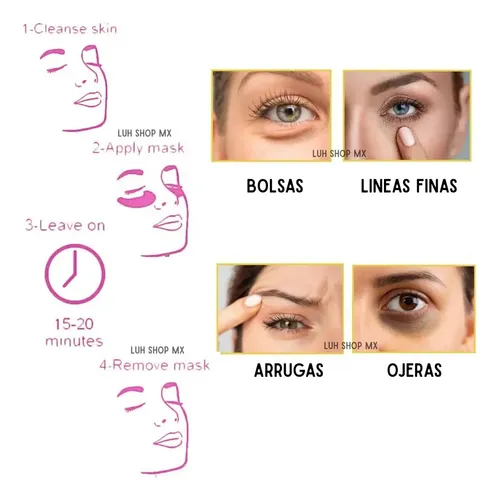 – 10 Parches Colágeno Ojos. Ojeras Hinchazón Bolsas Zzl