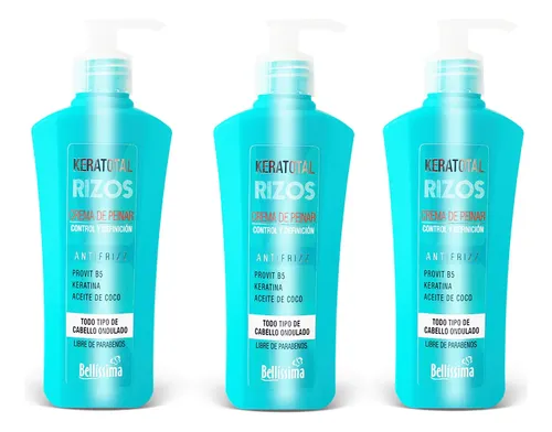Crema Peinar Rizos Keratotal Bellissima Antifrizz 270ml X 3u