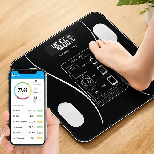 Balanza Digital De Baño Bluetooth Personal 180kg Inteligente
