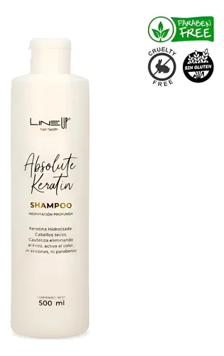 Tratamiento Shampoo Hidra Hidrolized con Keratina Hidrolizada, elimina el Frizz para Cabellos Secos ó Hidratación de Rulos, Sin Siliconas ni Parabenos, Producto Profesional, x 500Mls LineUp