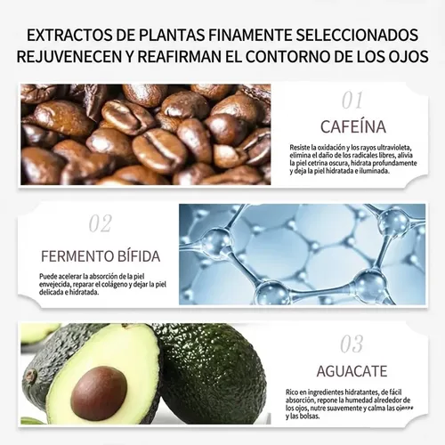 Crema Contorno Ojos Cafeína 20g Firmeza Oculta Ojera Manchas