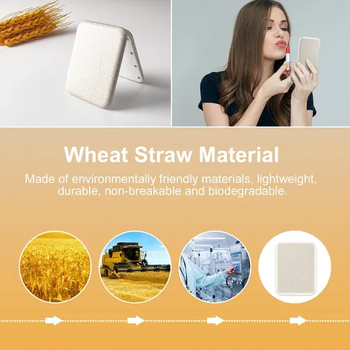 Espejo Compacto Kintion Wheat Straw Con Aumento De 1x/3x