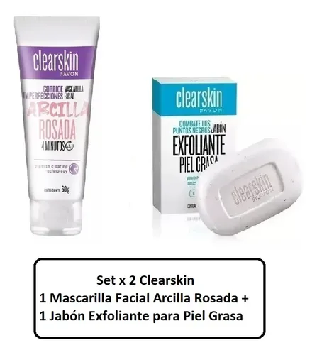 Mascarilla Facial Arcilla Rosada Clearskin Jabon Exfoliante