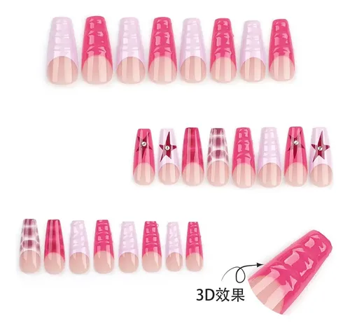 Uñas Decoradas En Rojo Francés En 3d