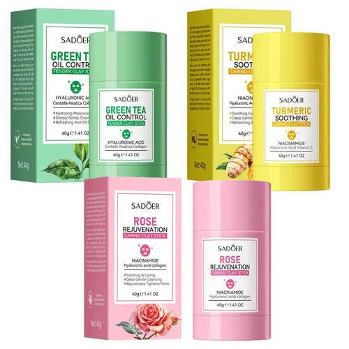 Juego De Mascarillas De Arcilla De Cúrcuma Y Té Verde, 3 Uni