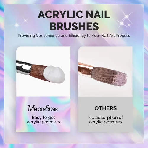 Melodysusie Set Brochas Nail Art 4 Piezas #8-14