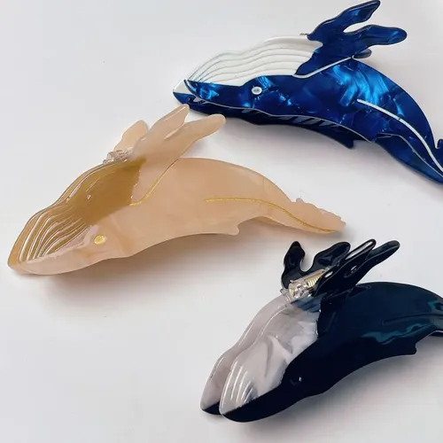 Pinza De Pelo De Animal Con Forma De Ballena Para Mujer