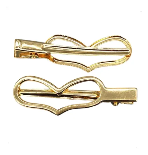 Hebilla de Pelo Coronita Corazón Metal Dorada Elisabeth&Co Pack 2