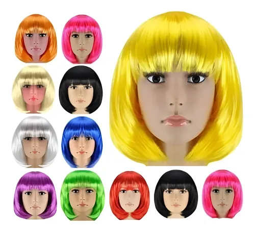 10 Pelucas Carre Colores Surtidos