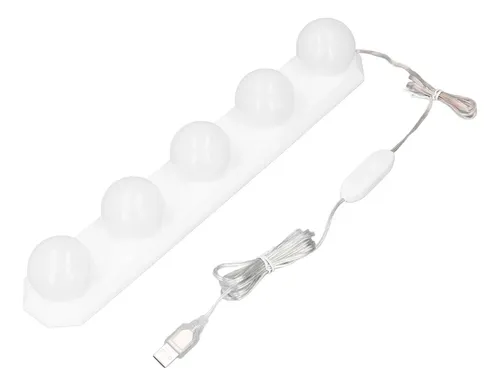 Tocador Led Adhesivo Para 5 Bombillas De 3 Colores