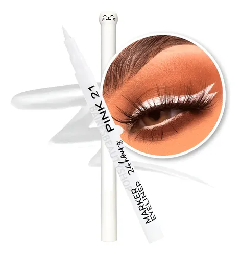 Delineador Liquido Para Ojos Ultra Blanco Fibra Pink 21