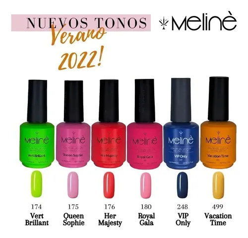 Esmalte Meline Nuevos Colores Gel Uv/led Semip. X 15 Ml Color 175 Queen Sophie