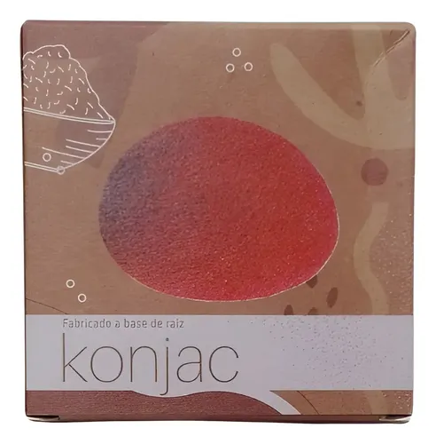 Esponja Facial Konjac Biodegradable Arcilla Roja Whole Green