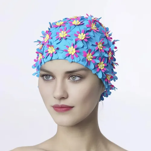Gorro De Baño De Elastano De Poliéster Hecho A Mano Con Esta One-size