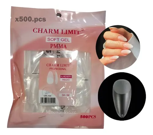 Tips Soft Gel Coffin Prelimada X500pcs Charm Limit