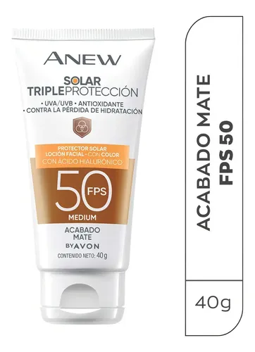 Protector Solar Color Facial Fps 50 Avon Anew Tono Medium