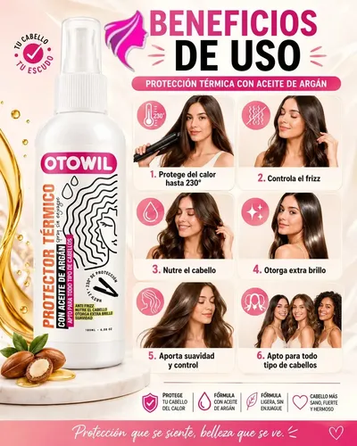 Protector Termico En Spray + Aceite Argan Anti-frizz X180ml