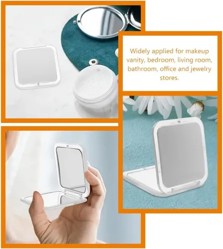 Espejo Compacto Plegable Mini Con Aumento De 7x, Espejo