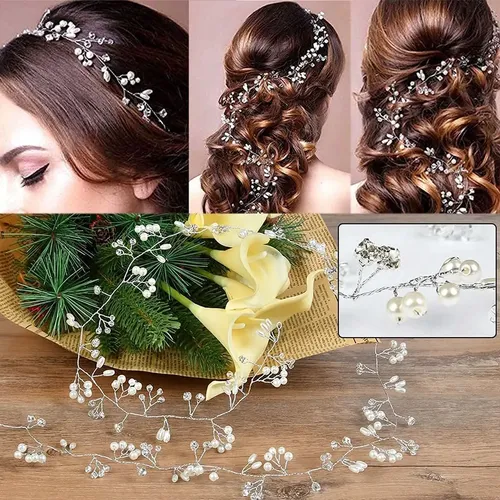Juego De 4pcs Tocados De Novia Peinetas De Pelo 50cm