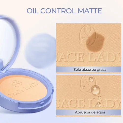 Sace Lady Base De Maquillaje Polvo Compacto Fijador Matte Tono 01 Marfil Clásico -10g Resistente Al Agua Larga Duración ControlDe La Grasa Y Acabado Mate lmpecable