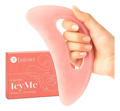 Gua Sha Corporal Baimei Icyme Resina Mango Ergonómico Rosa