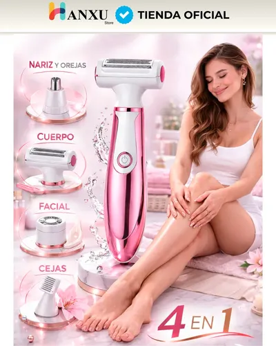 Depiladora 4 En 1 Usb Mujer Afeita Cuerpo, Rostro, Axilas
