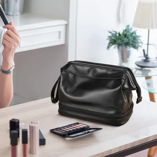 .pj S Cosmetiquera Neceser Maquillaje Y Viaje Mujer L. Coral Claro Negro Mate