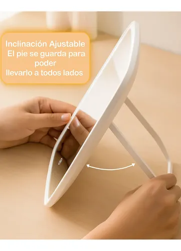 Espejo Led Regulable Táctil Portátil Recargable