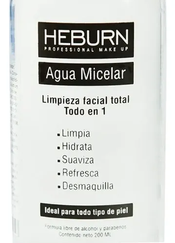 Agua Micelar Heburn Desmaquillante Facial Limpieza 200ml