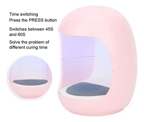 Mini Cabina Uv Led 6w Cherrycoco Gelificadas Press Semi Rosa