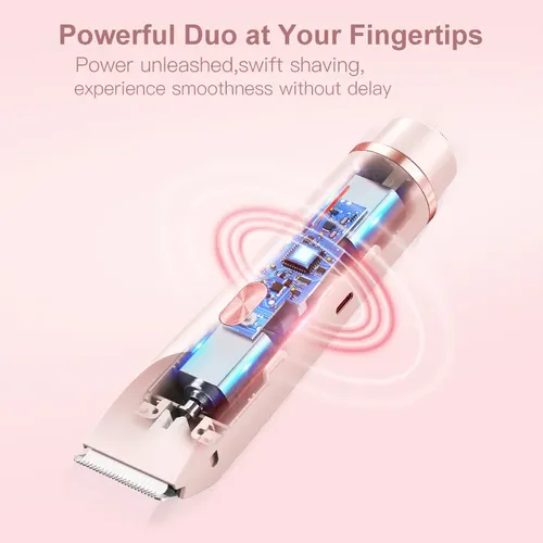 Depiladora Eléctrica 2 En 1 Recargable Usb Azul
