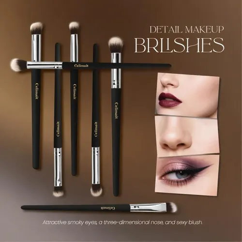 Set De Brochas De Maquillaje Celimait 12 Unidades Con Estuch