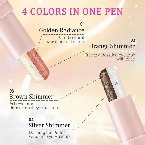 Set De Sombras Glitter De Doble Extremo Re. Misoo 3 Colores