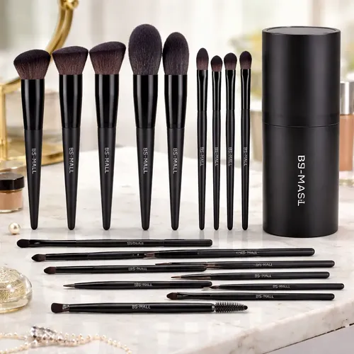 Brochas Bs-mall Makeup Brush Set 18 Pcs Premium. Negro