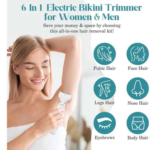 Maquinilla De Afeitar Eléctrica 6 En 1 Bikini Trimmer Pelcas