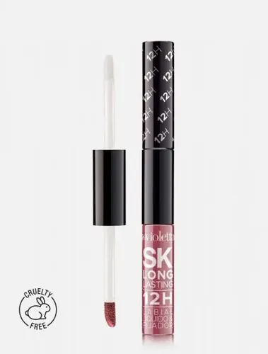 Labial Liquido + Fijador Silk Kiss Long Lasting 12h Color N12 / Rosa Delicioso