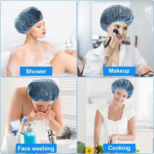 Moxyoy 4 Gorros De Ducha Impermeables For Mujeres De Pelo