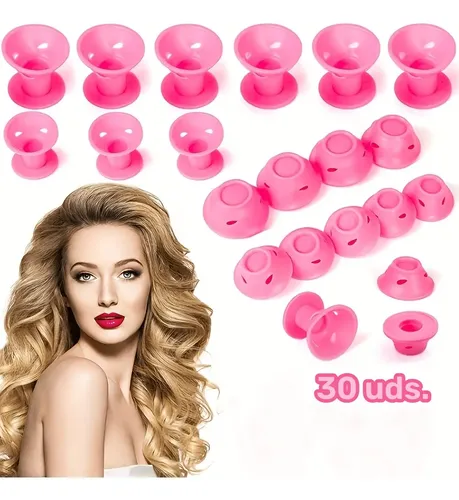 Set 30 Rulos Sin Calor Espiral Hongo Mujer 30
