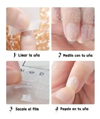 X10 Sticker Adhesivo Pegamento Para Tips Uñas Postizas Cinta