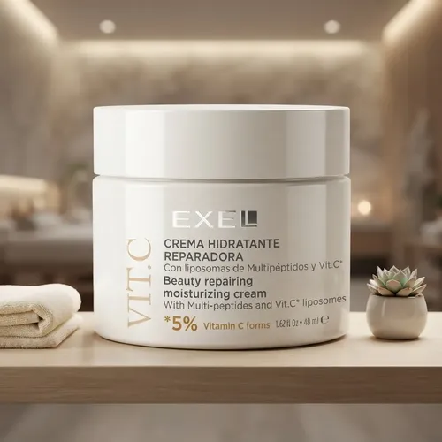 Crema Hidratante Con Liposomas De Vit C Y Multipéptidos Exel