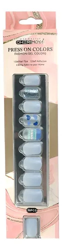Uñas Postizas Press On Autoadhesivas con Dijes de Cherimoya – Pack de 30 Tips