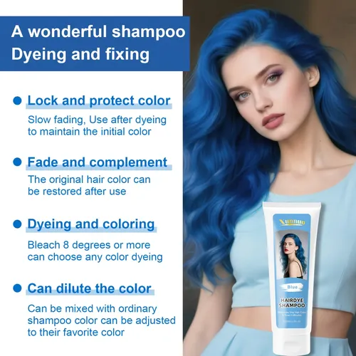 Tinte Shampoo Azul Para Fijar Y Proteger, Efecto Duradero