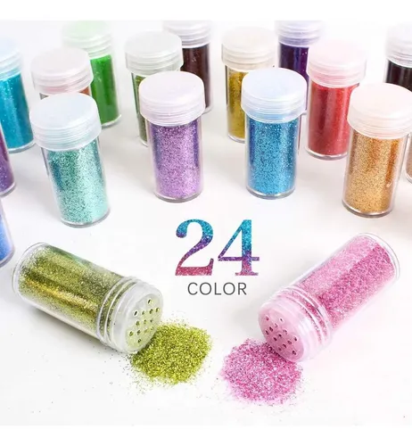 Estanoite Brillo 24 Colores 15 G Para Uñas, Manualidades Y