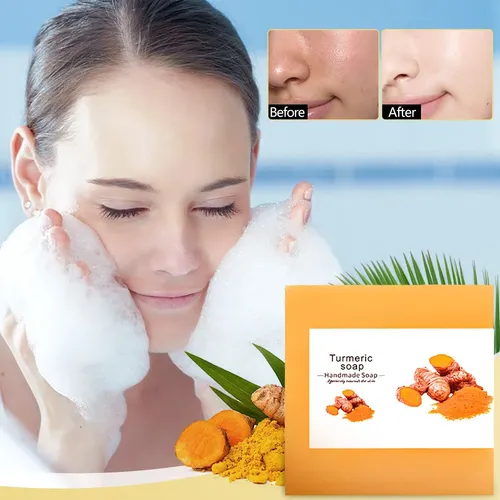 Jabón Portátil De Cúrcuma, Jabón De Manos, Limpieza Facial Y