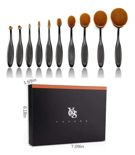 Set De Brochas De Maquillaje Yoseng Ovaladas 10 Piezas Profe